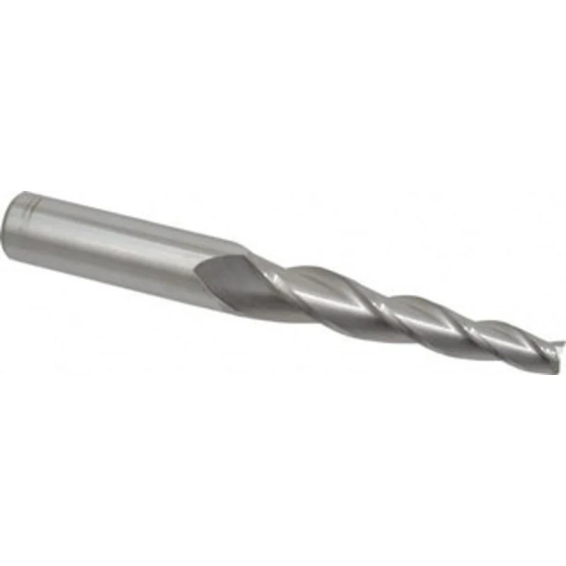 Accupro 3 per Side 3/8 Small End Diam 3-1/4 LOC 3-Flute Solid Carbide Tapered Square End Mill Uncoated, 3/4 Shank Dia...